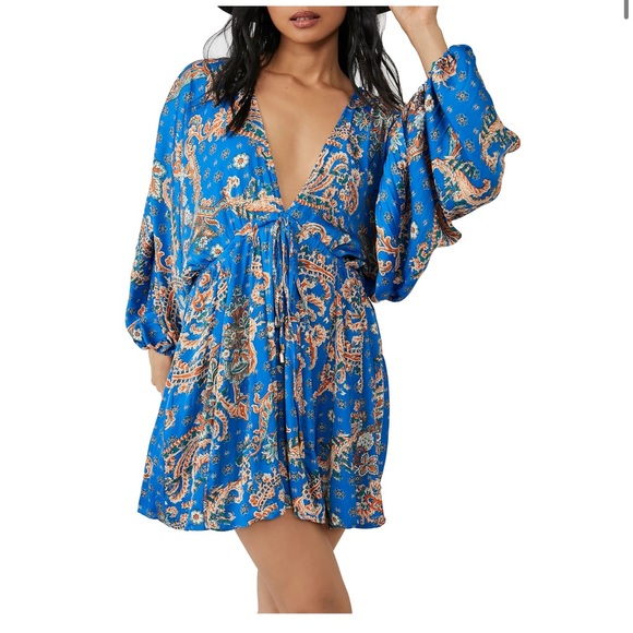 🎉LAST PIECE🎉Printed Arzel Mini Dress in Botanical Combo Free People - Picture 5 of 8